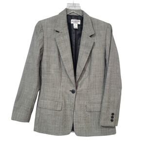 Pendleton WMS 8 Suit Jacket Blazer Glen Check Tan Black Single Button Pockets